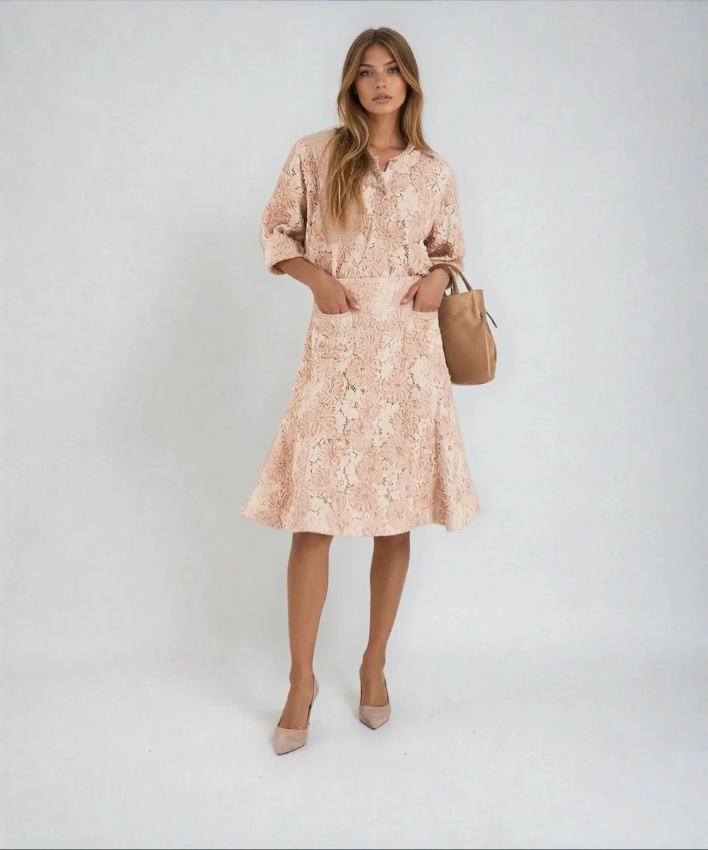 Fuste Midi skirt with floral pattern - Img 4