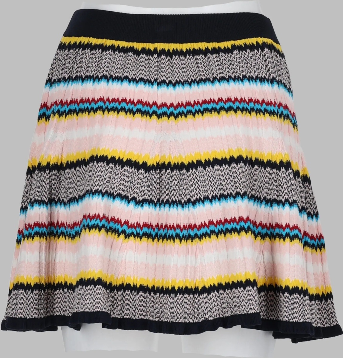 Fuste Minigonna In Maglia Chevron - Img 2