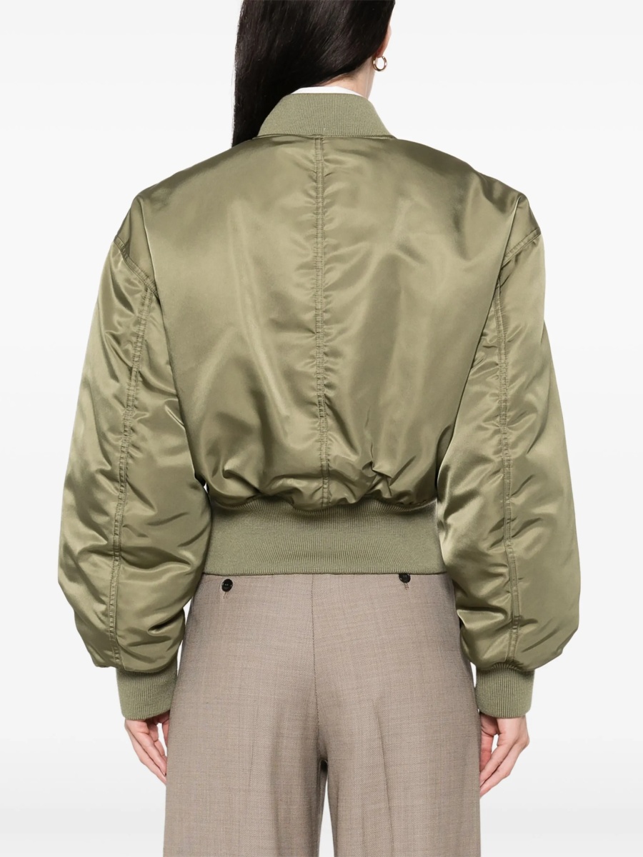 Geaca bomber Saint Laurent verde din poliamida - Img 4