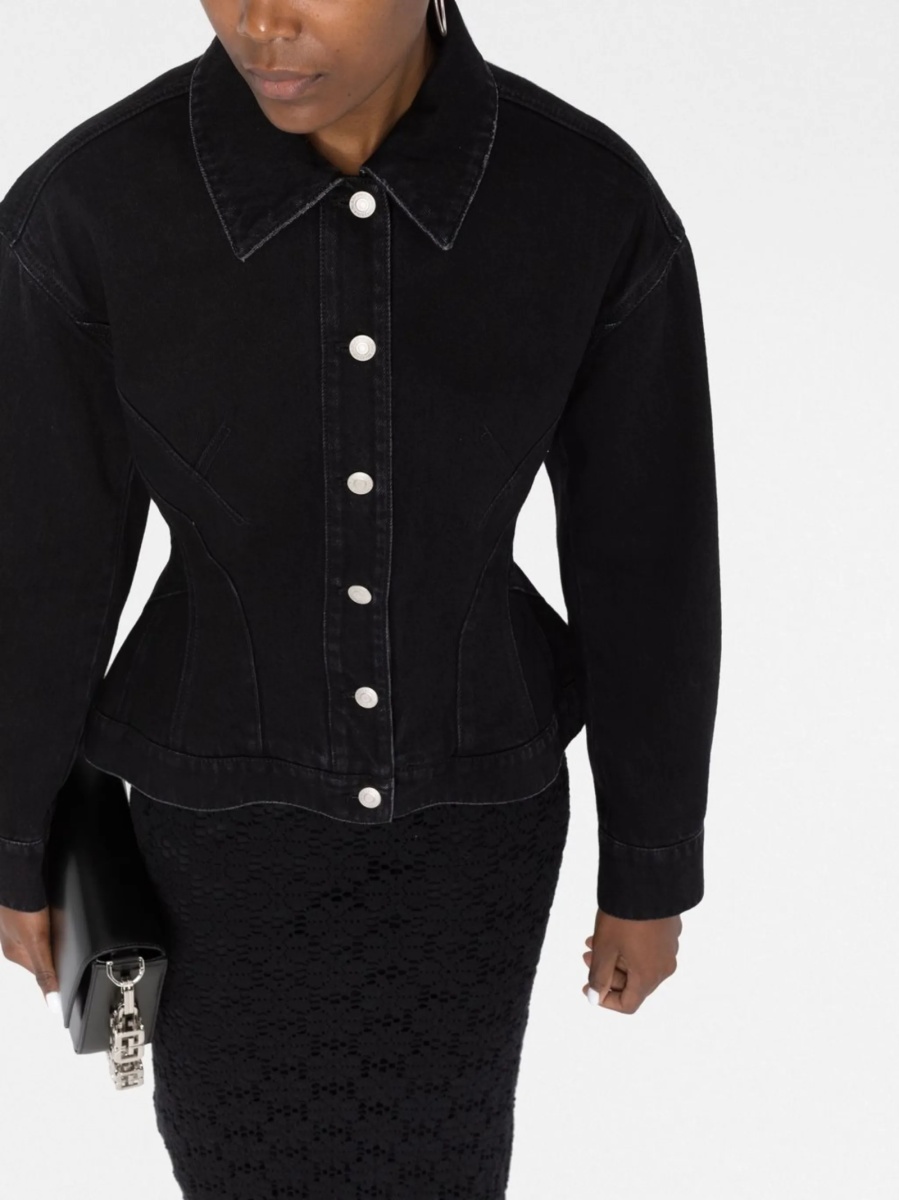 Geaca de blugi Alexander McQueen neagra din bumbac - Img 3