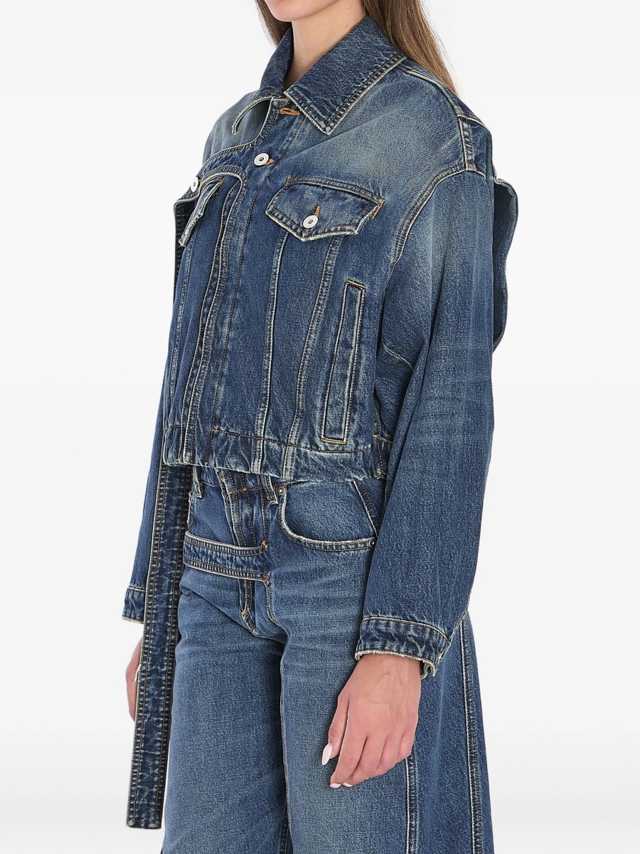 Geaca de blugi Jean Paul Gaultier albastra din bumbac - Img 3
