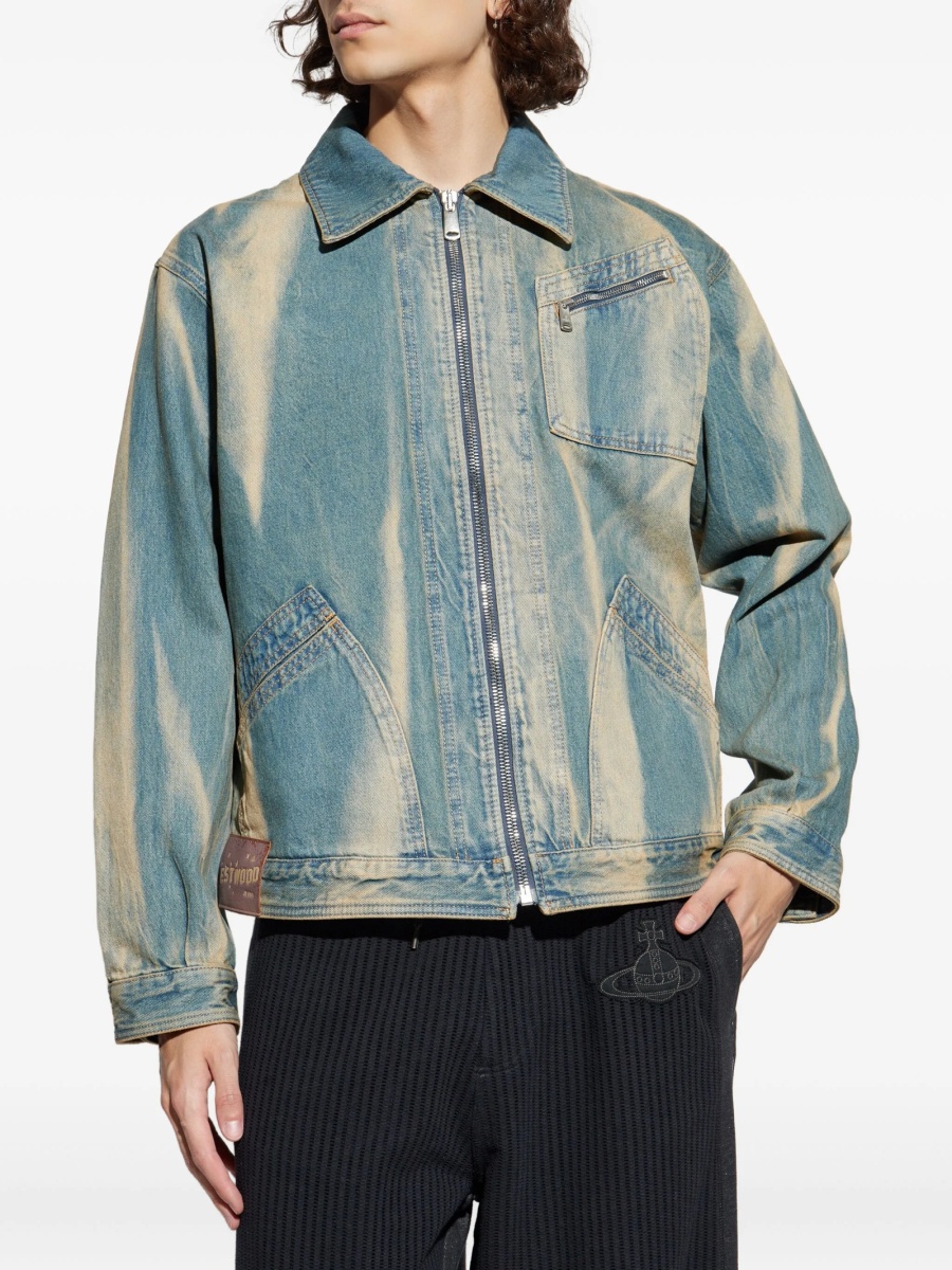 Geaca de blugi Vivienne Westwood albastra din bumbac organic - Img 3