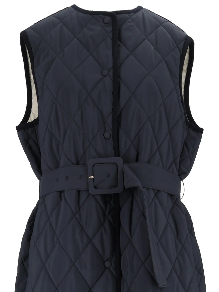 Geaca de Iarna DIAMOND QUILTED NYLON LONG VEST WITH SELF BELT - Img 3