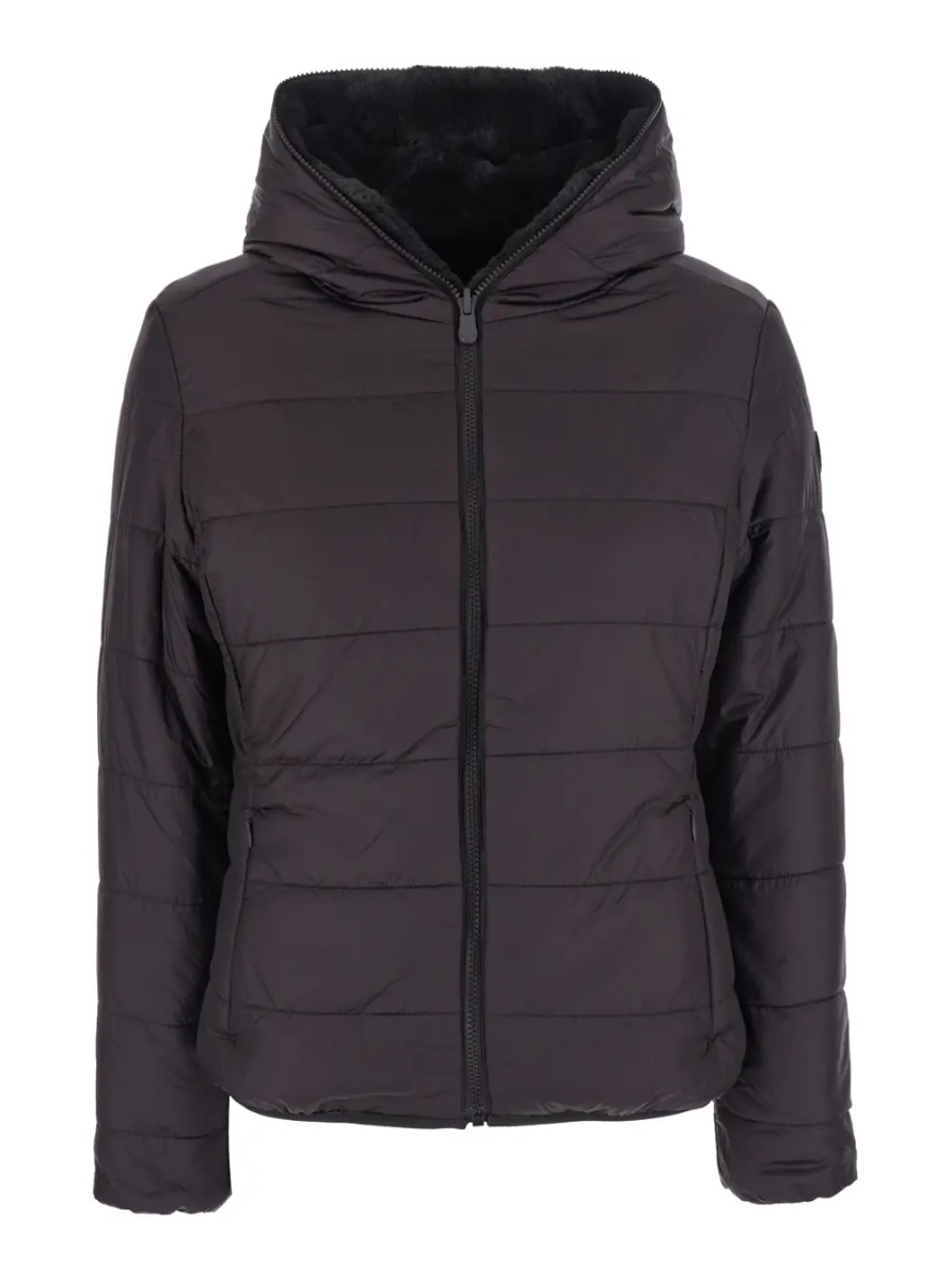 Geaca de Iarna Down jacket LAILA FURY reversible with high collar and pockets Brown Woman - Img 4