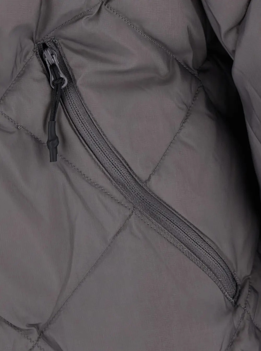 Geaca de Iarna Down jacket with high collar and long sleeves in gray tech fabric unisex - Img 2