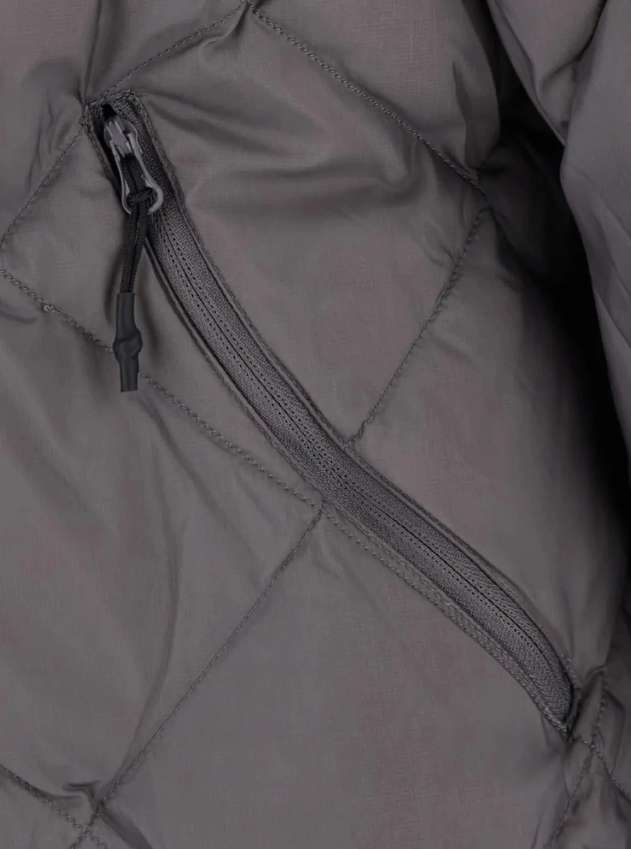 Geaca de Iarna Grey Down jacket with hood and two zip pockets on the front in Tech Fabric for men - Img 2