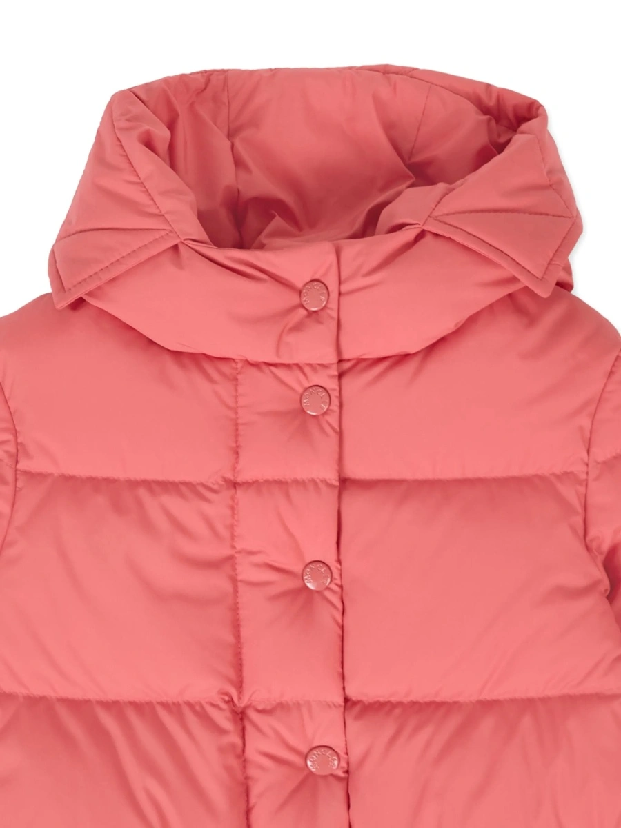 Geaca de iarna Moncler roz din poliester reciclat - Img 3