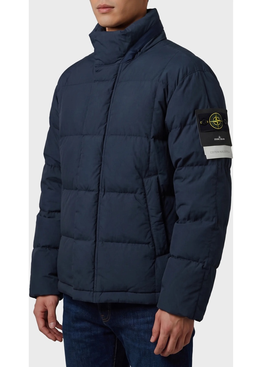 Geaca de Iarna Navy Cotton And Nylon Canvas Down Jacket - Img 2