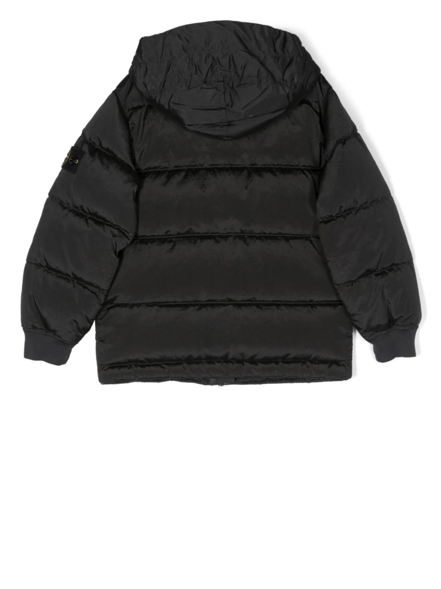 Geaca de iarna Stone Island neagra din rasina poliuretanica si poliamida - Img 2