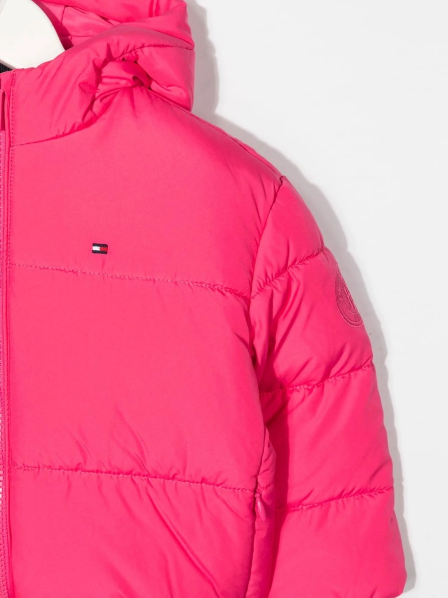 Geaca de iarna Tommy Hilfiger roz din polyester - Img 3