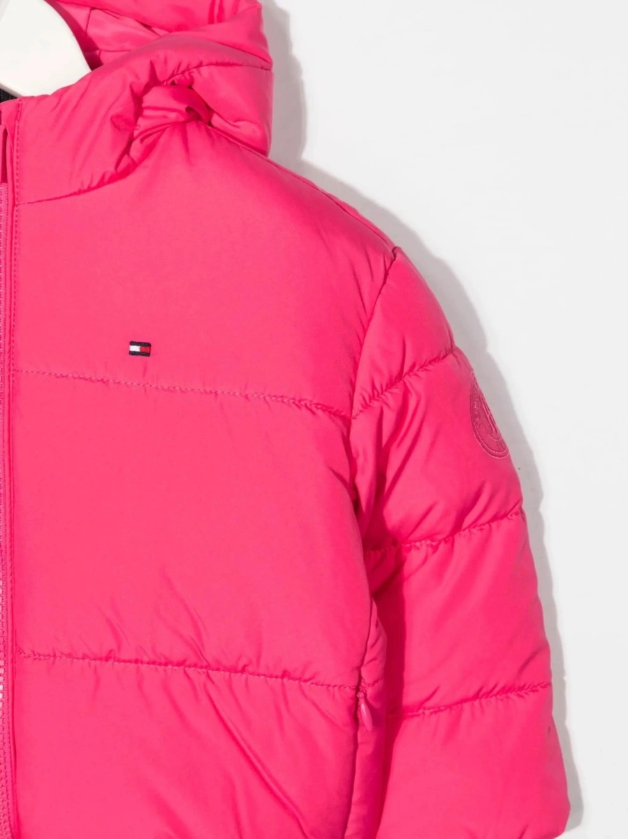 Geaca de iarna Tommy Hilfiger roz din polyester - Img 3