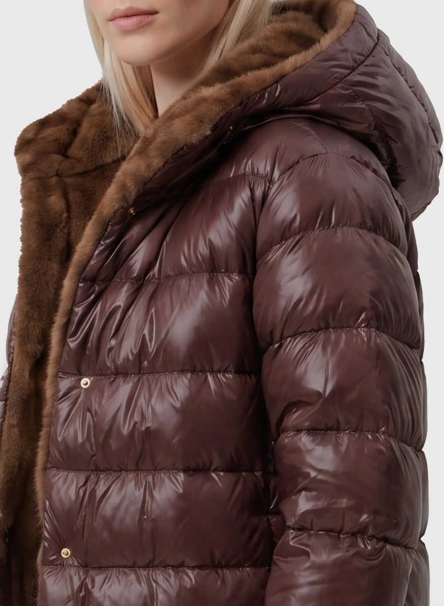 Geaca de Iarna Ultralight Down Jacket With Faux Fur - Img 3