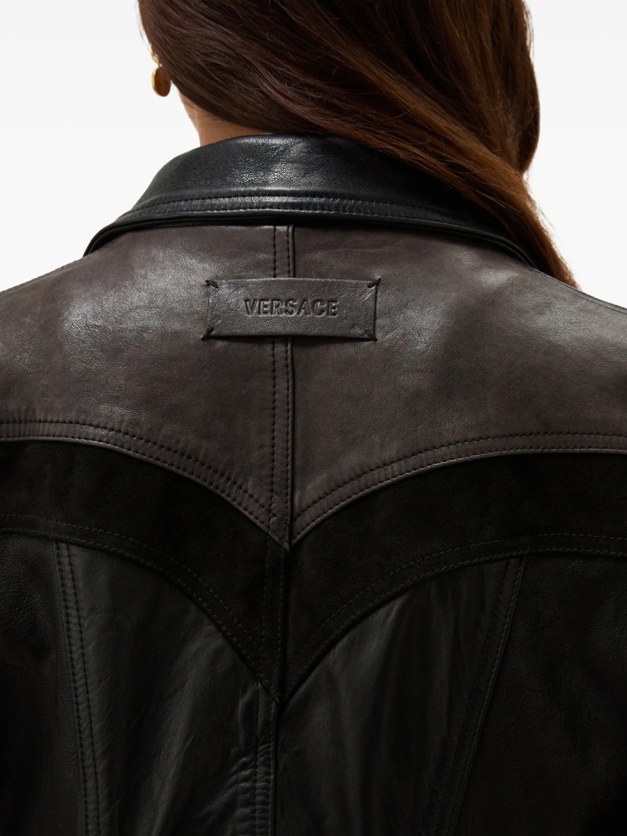 Geaca de piele Versace maro - Img 4