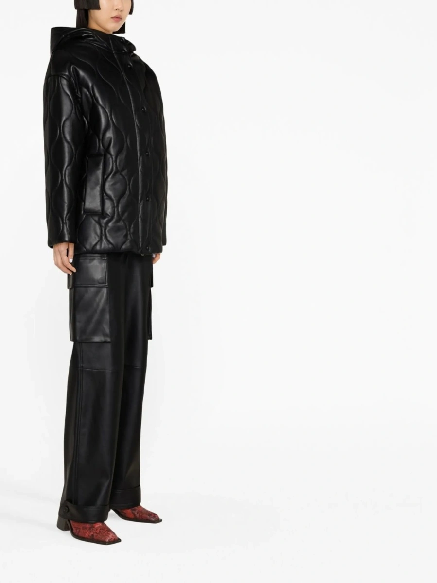 Geaca Oversize STAND STUDIO neagra din poliuretan si vascoza - Img 3