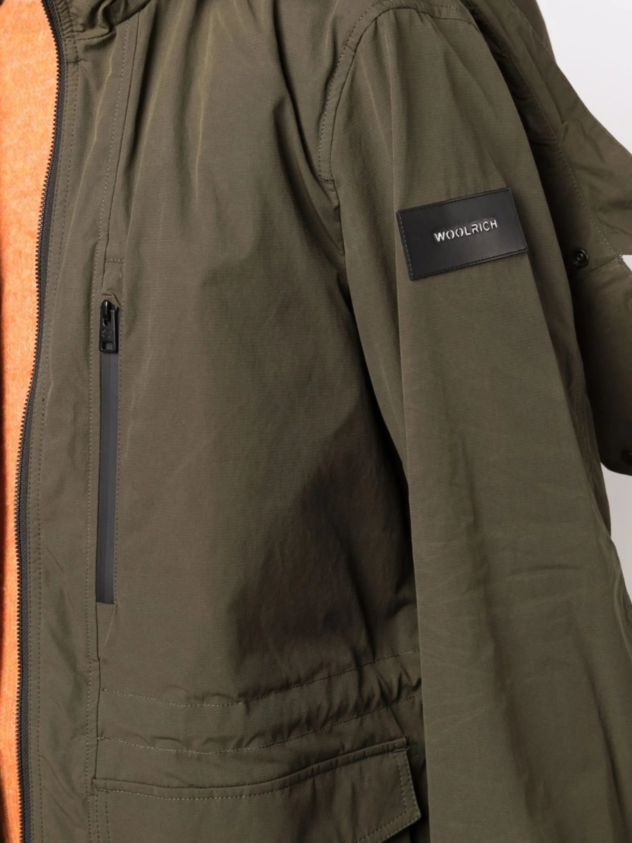 Geaca Parka Woolrich verde din lana - Img 5