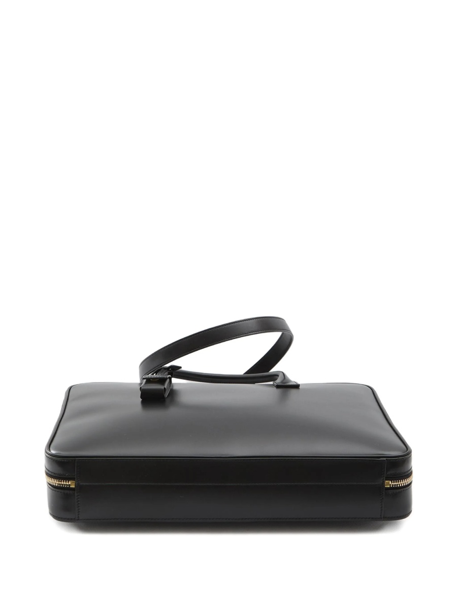 Geanta de laptop Saint Laurent Sac De Jour neagra din piele si alama - Img 3