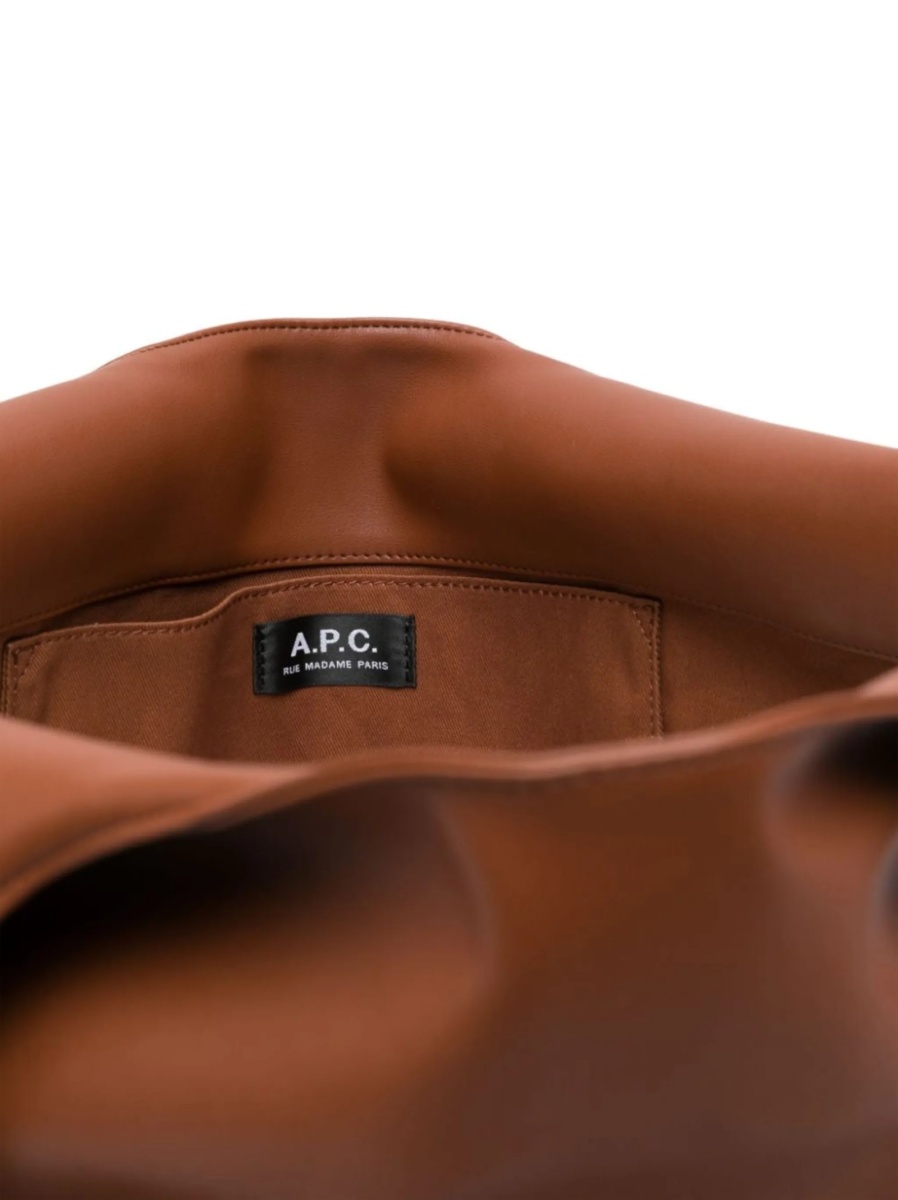 Geanta de mana A.P.C. maro din poliuretan si polyester - Img 5