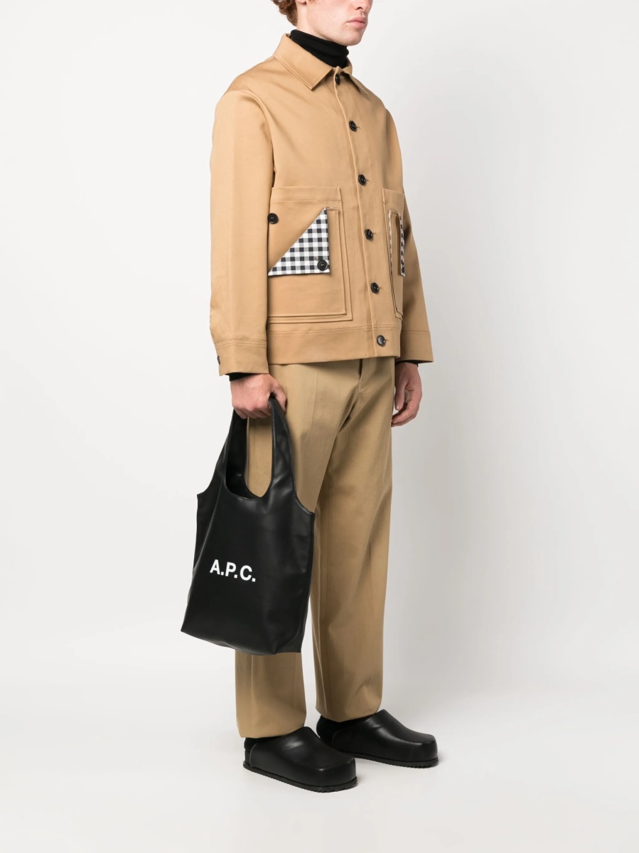 Geanta de mana A.P.C. neagra din poliuretan si polyester - Img 2