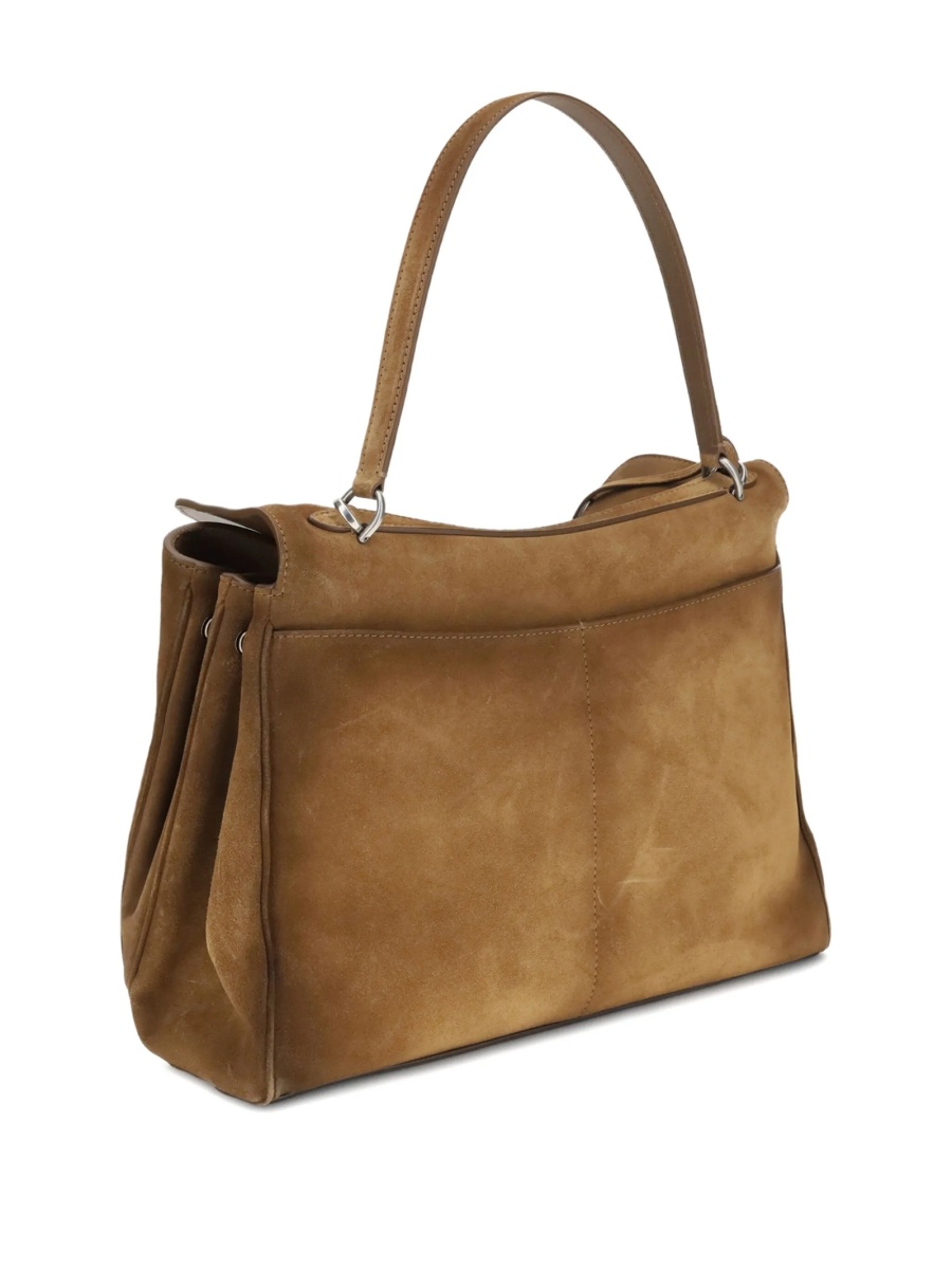 Geanta de mana Balenciaga maro din piele intoarsa - Img 3