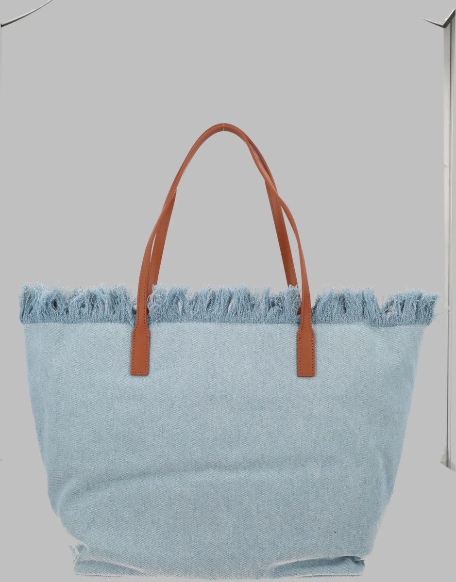 Geanta de mana Borsa "City" In Denim Con Frange - Img 2