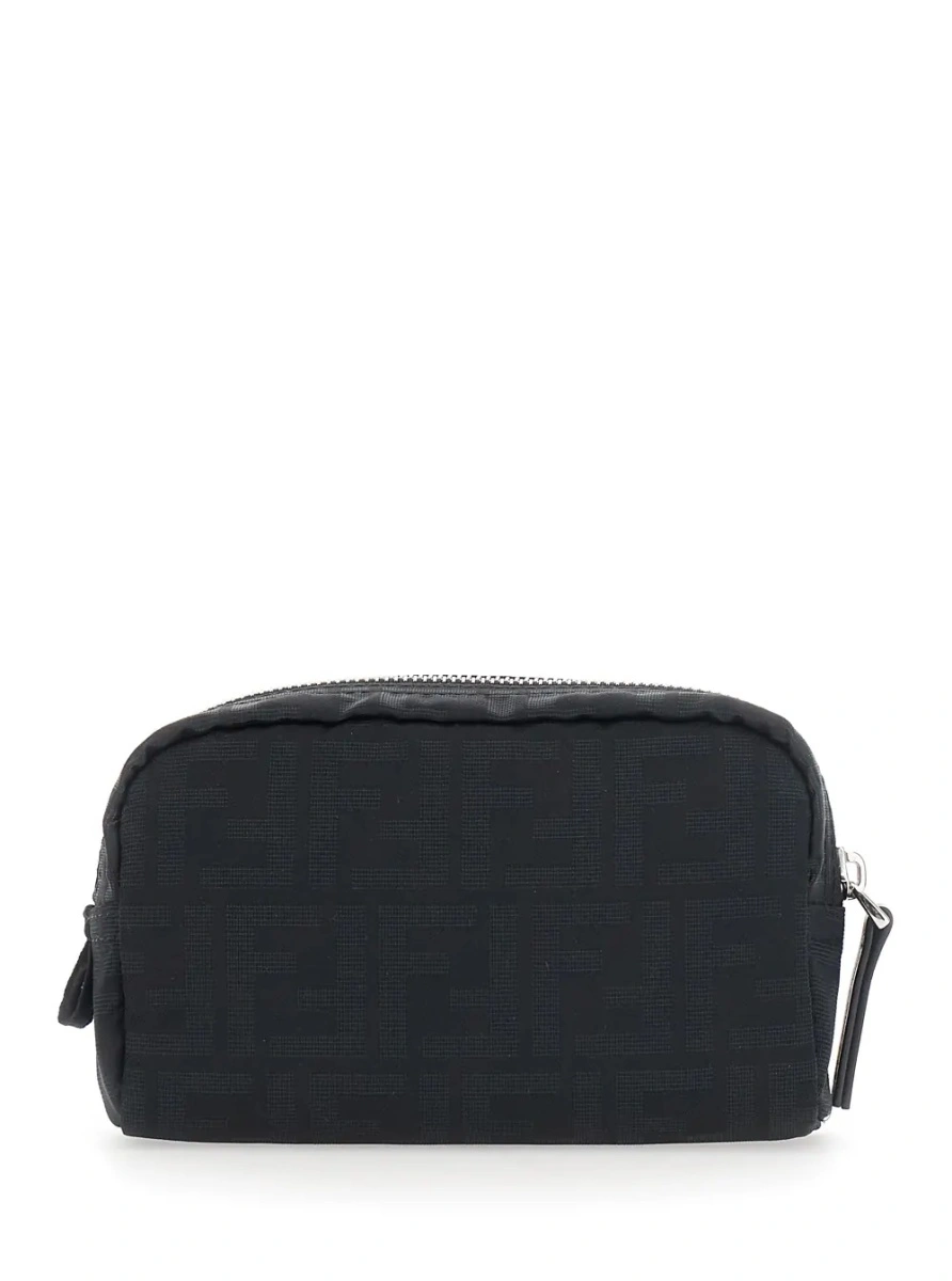 Geanta de mana Fendi neagra din canvas FF - Img 2