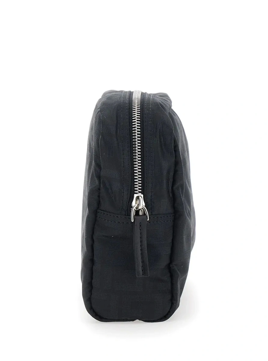 Geanta de mana Fendi neagra din canvas FF - Img 3