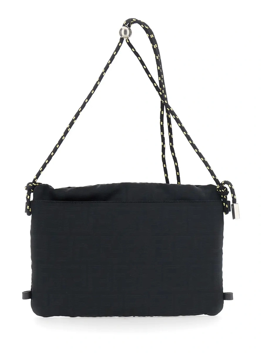 Geanta de mana Fendi neagra din canvas FF - Img 2