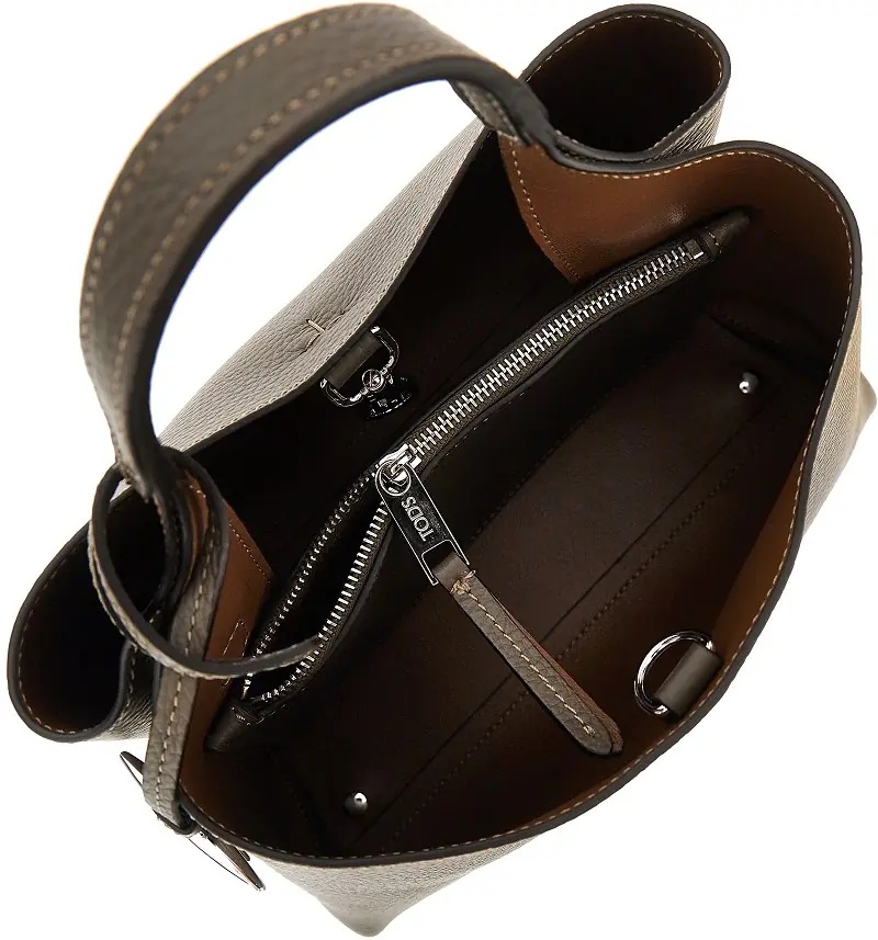 Geanta de mana Grained leather micro shopping bag - Img 3