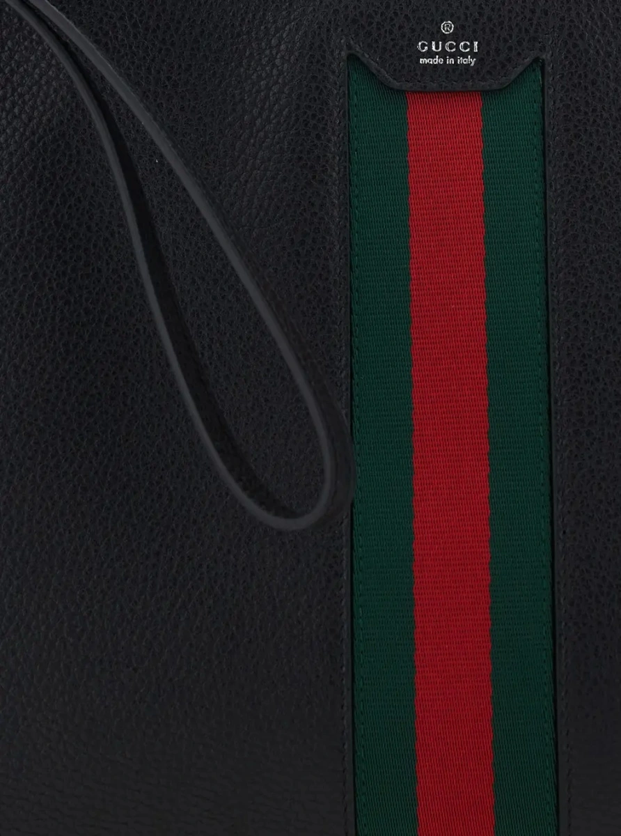 Geanta de mana Gucci neagra din piele - Img 5