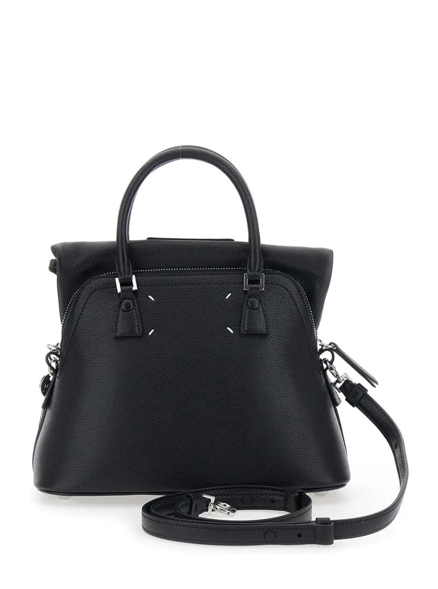 Geanta de mana Handbag with applied logo patch and keys on the side in black leather for women - Img 2