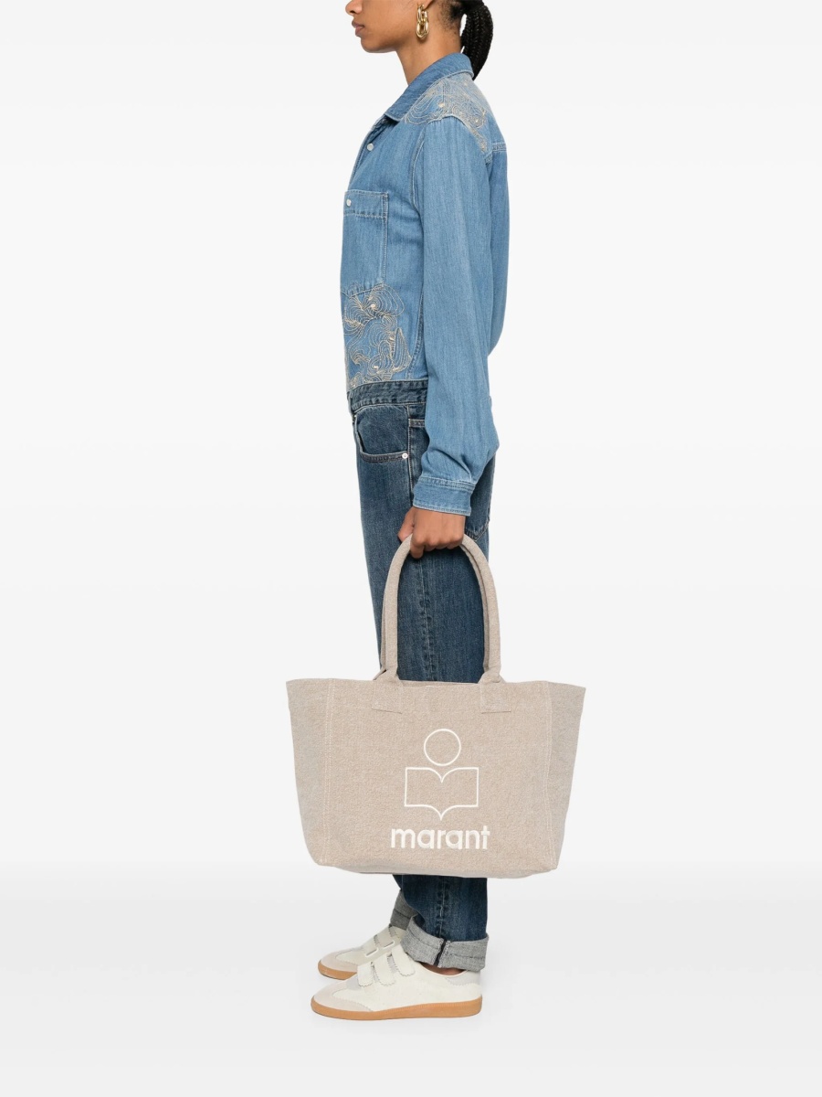 Geanta de mana Isabel Marant neutra din bumbac organic - Img 2