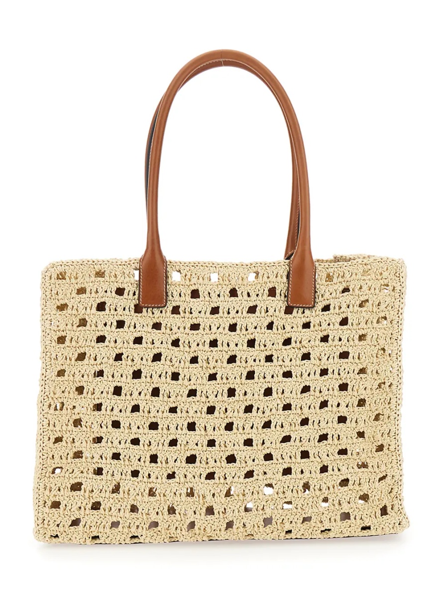 Geanta de mana 'La Medusa' Beige Tote bag with Medusa Logo Plate and Removable Logo Pendant in Raffia for Women - Img 2