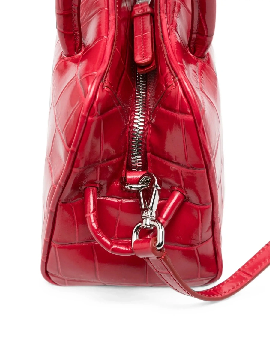 Geanta de mana 'Le Petit Turismo' Red Handbag with Adjustable and Removable Shoulder Strap in Leather for Women - Img 6