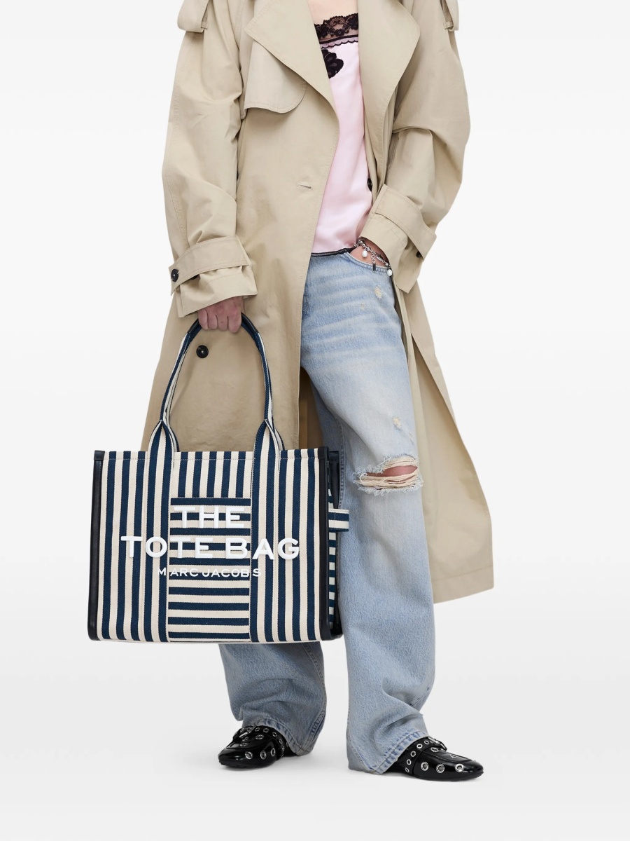 Geanta de mana Marc Jacobs albastra din bumbac si in - Img 3