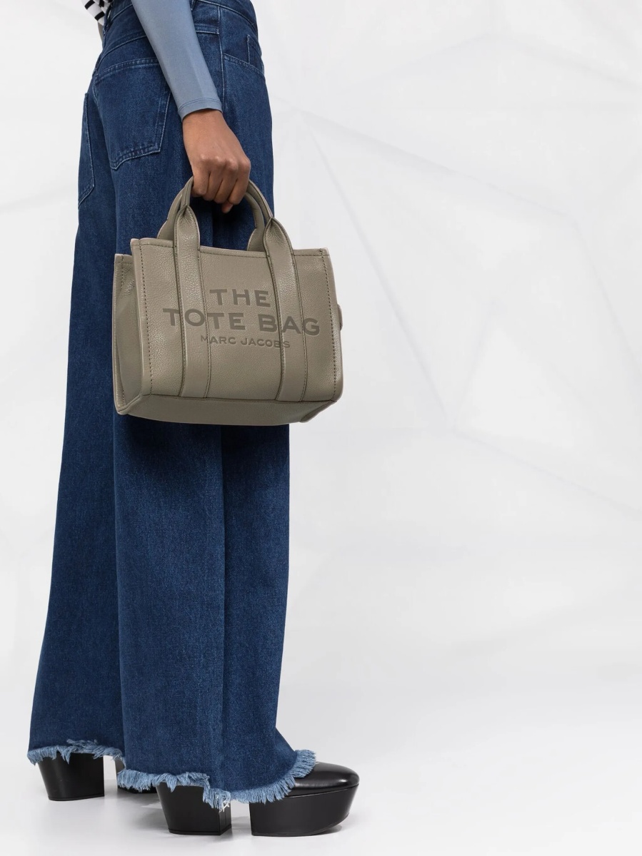 Geanta de mana Marc Jacobs gri din piele - Img 3