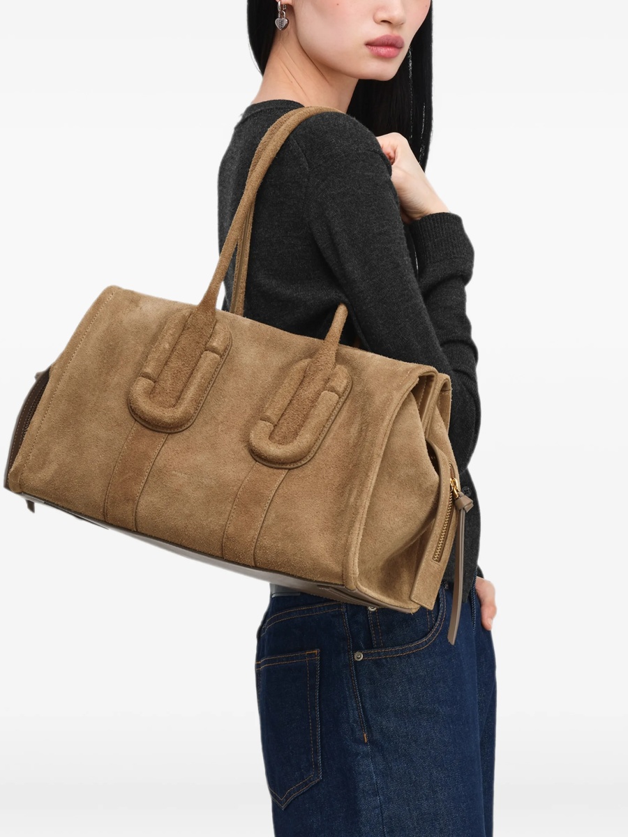 Geanta de mana Marc Jacobs maro din piele intoarsa - Img 2