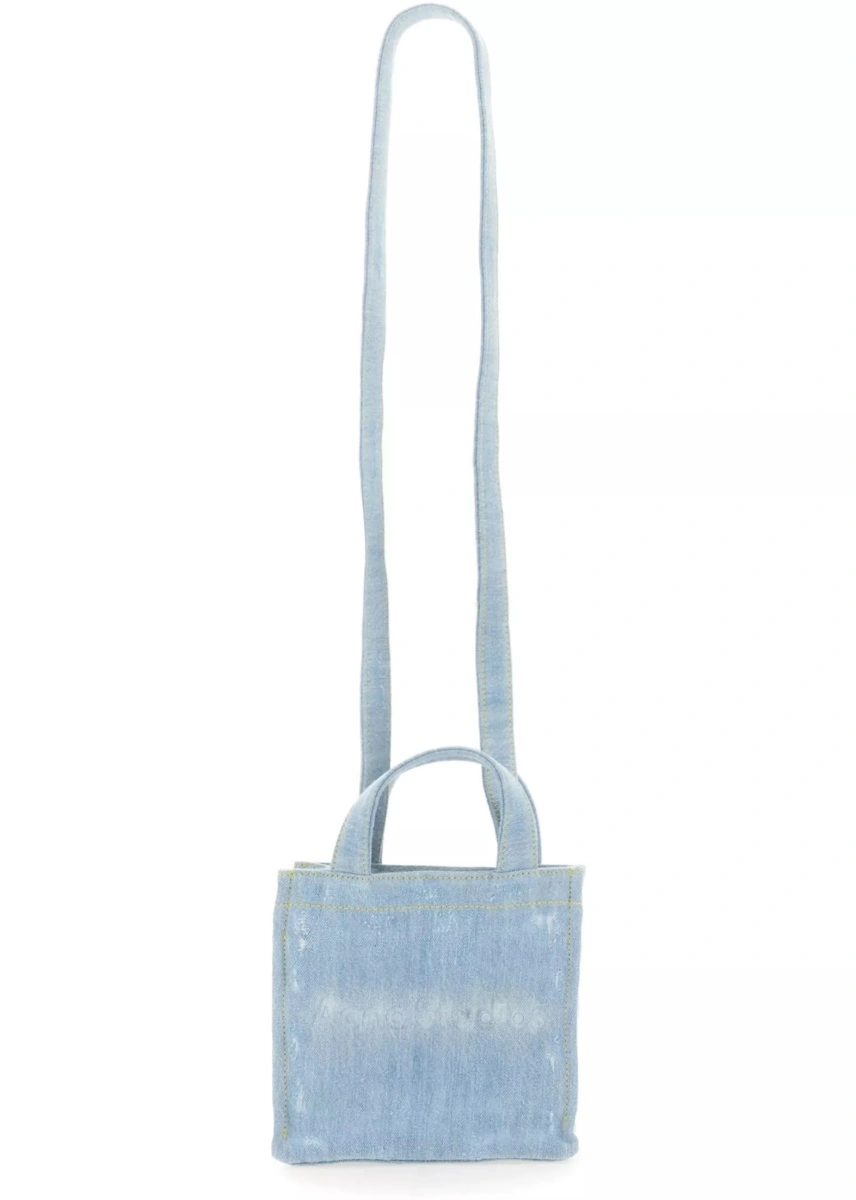Geanta de mana Mini Denim Shopper Bag With Logo - Img 2