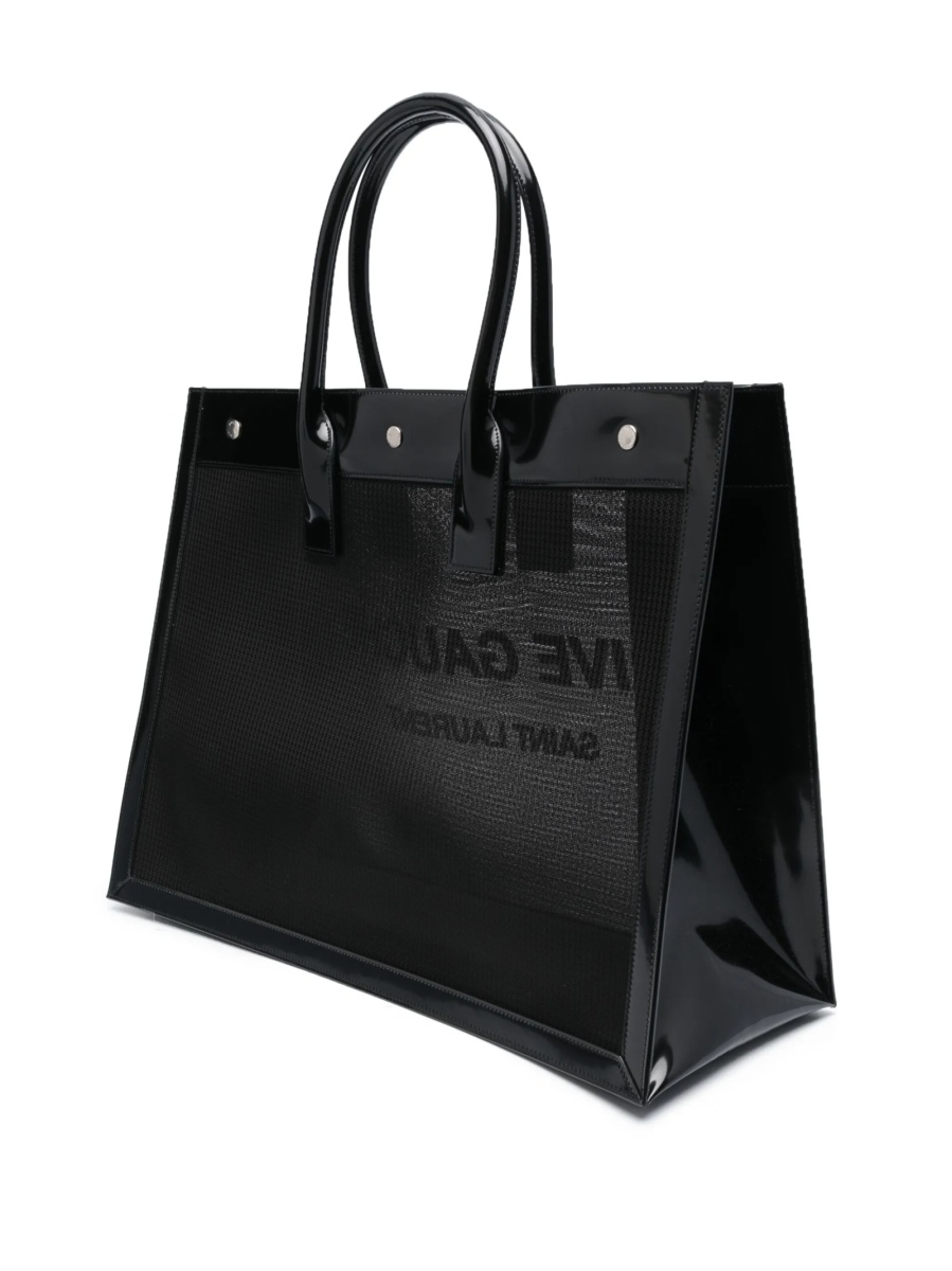 Geanta de mana Saint Laurent Rive Gauche neagra din poliamida si piele - Img 3