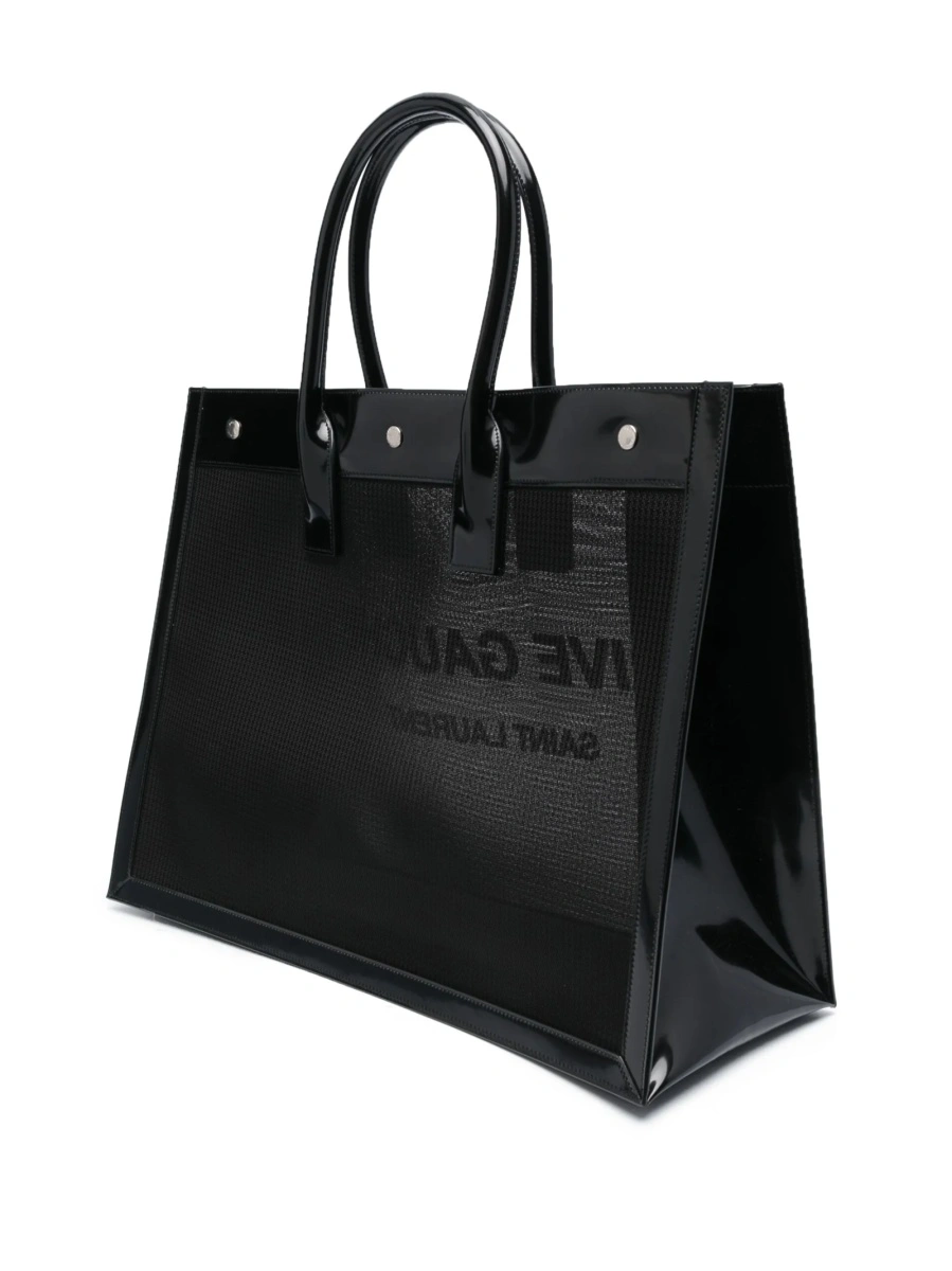 Geanta de mana Saint Laurent Rive Gauche neagra din poliamida si piele - Img 3