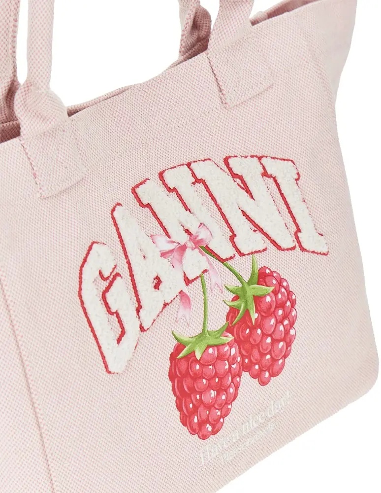 Geanta de mana Shopping bag with Raspberries print - Img 4