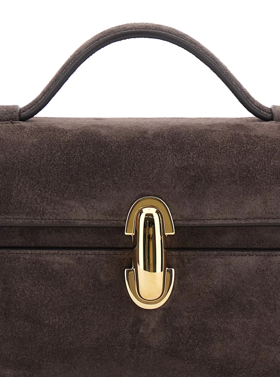 Geanta de mana Slim Symmetry Pouch with brown suede and unisex - Img 3