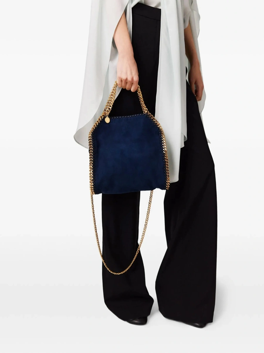 Geanta de mana Stella McCartney albastra din piele ecologica - Img 4