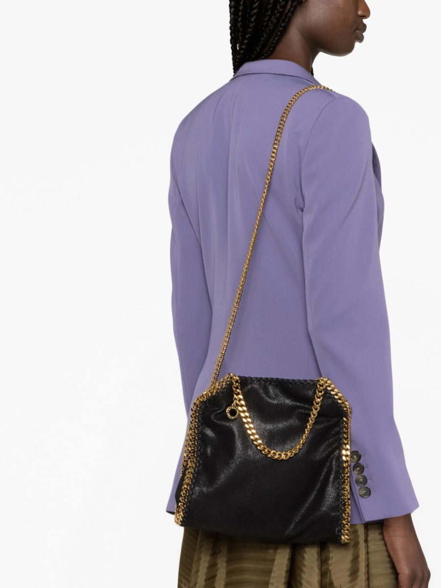 Geanta de mana Stella McCartney falabella neagra din polyester - Img 3
