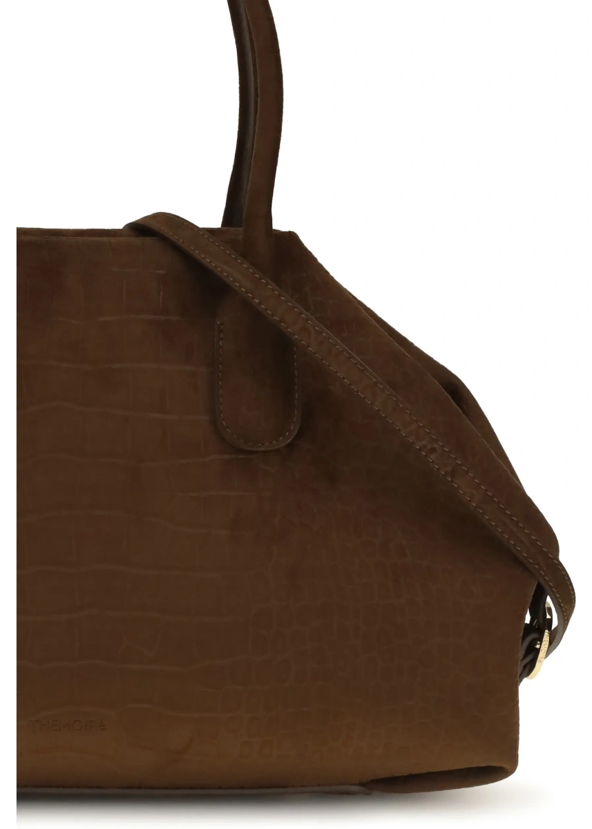 Geanta de mana THEMOIRè Medium Talia Trank crocodile-effect suede Shopping Bag - Img 4