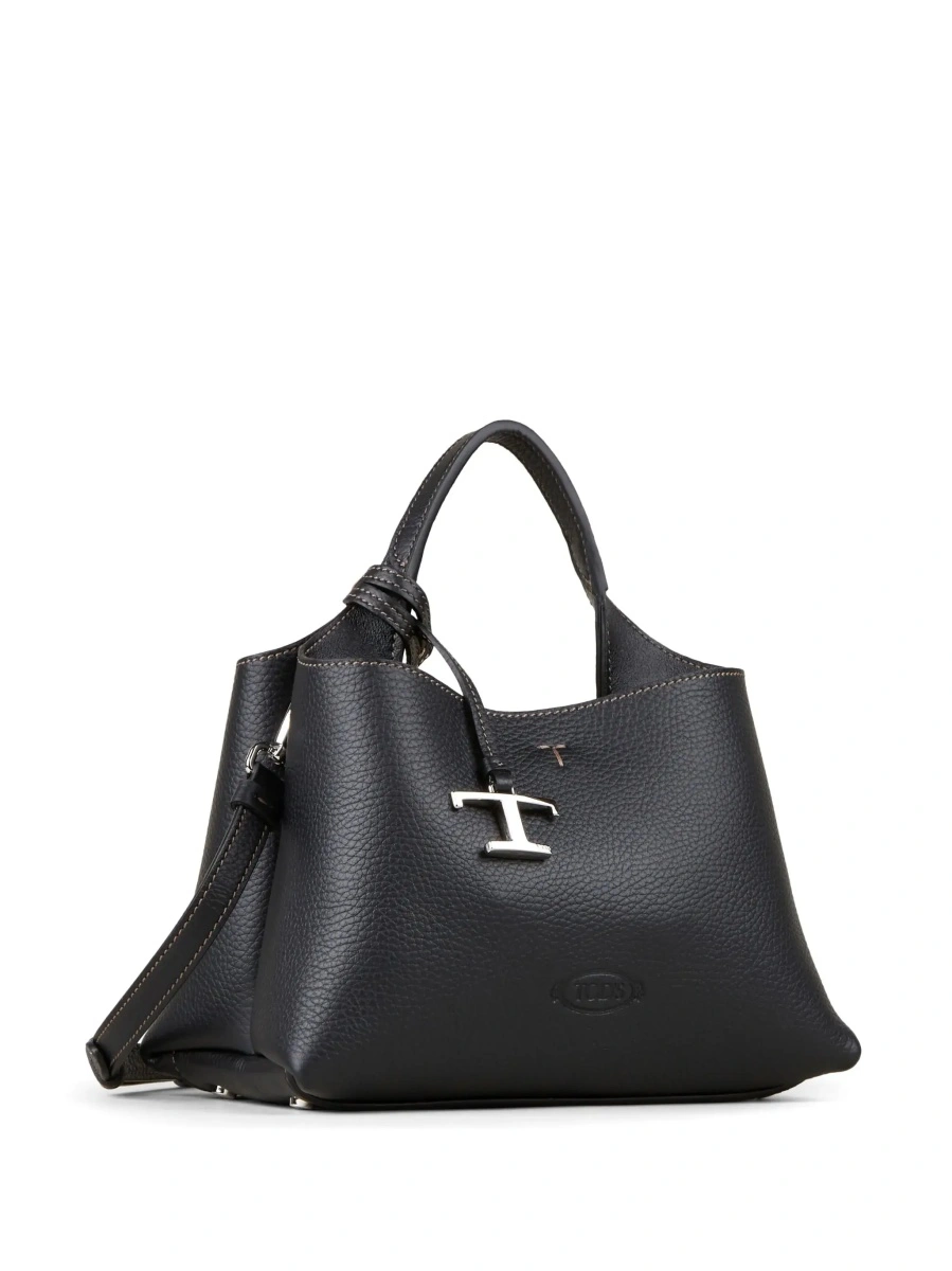 Geanta de mana TOD'S 'T Timeless' neagra din piele - Img 5