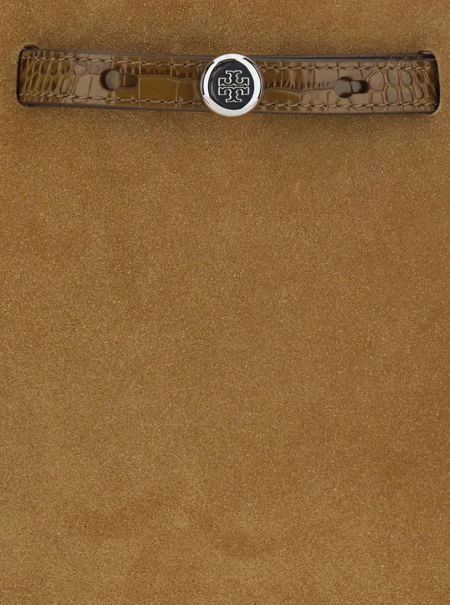 Geanta de mana Tory Burch bej din piele intoarsa - Img 3