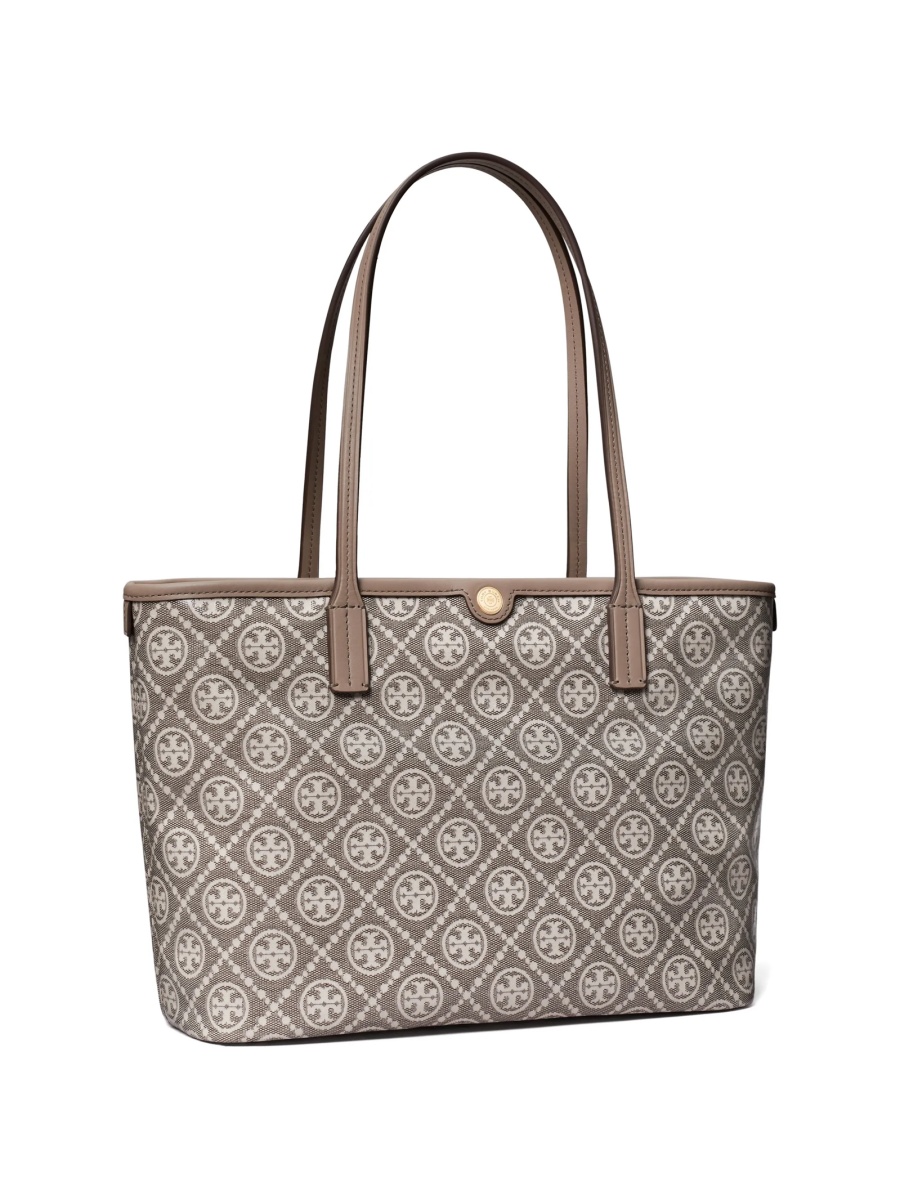 Geanta de mana Tory Burch gri din bumbac - Img 4