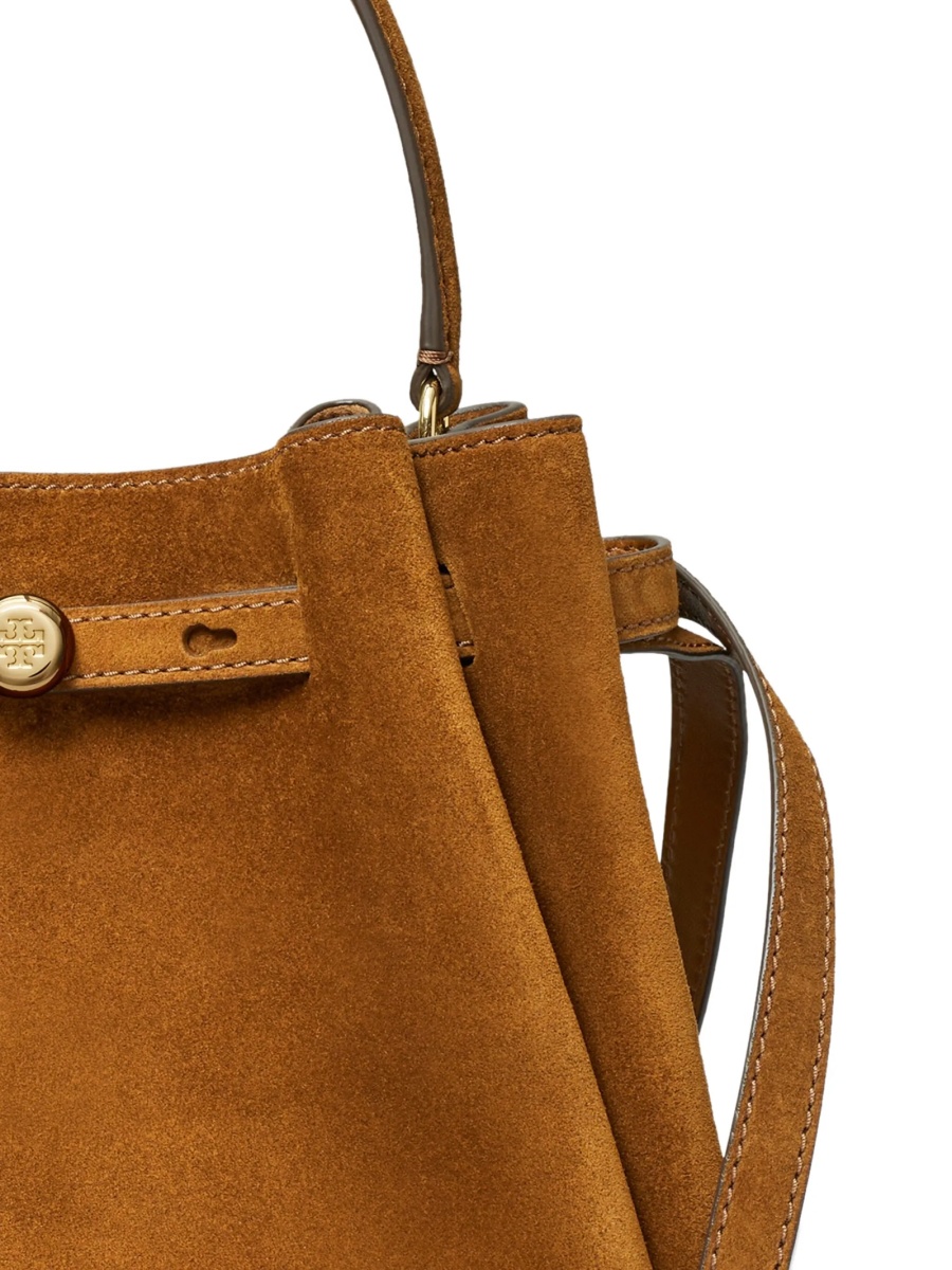 Geanta de mana Tory Burch maro din piele intoarsa - Img 4