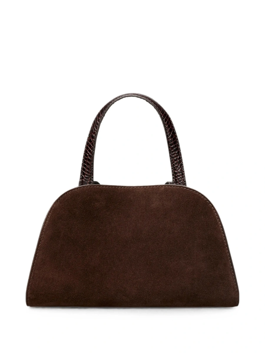 Geanta de mana Tory Burch maro din piele intoarsa - Img 2