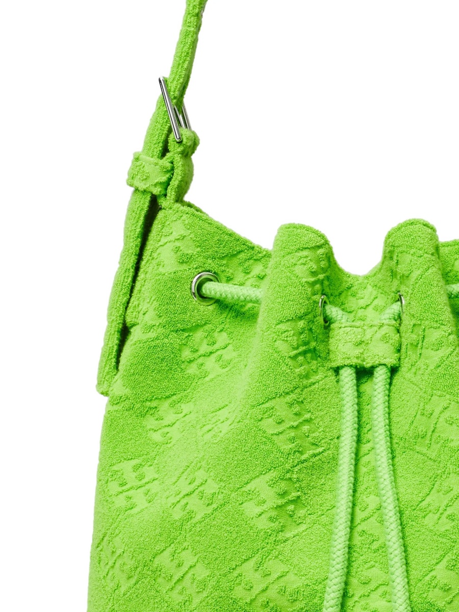 Geanta de mana Tory Burch verde din elastan si piele - Img 5